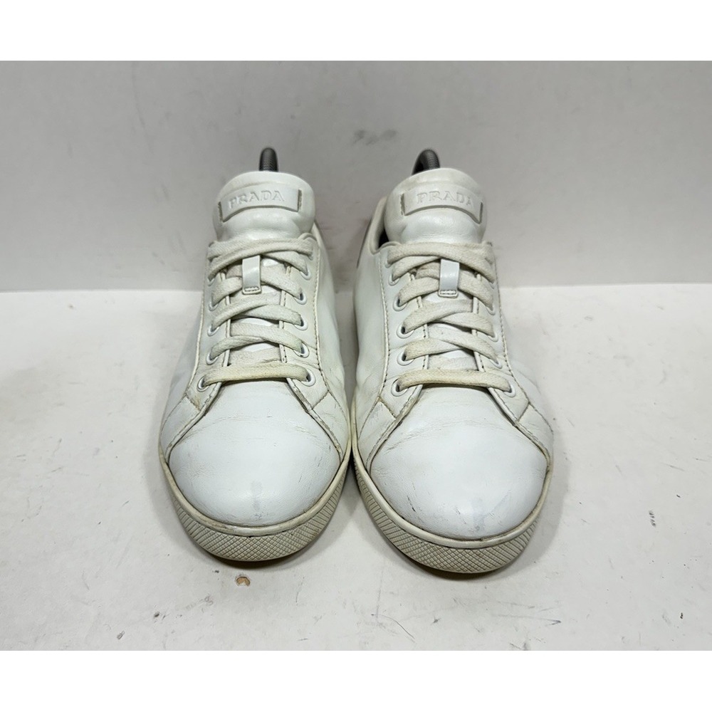 Prada Speech Bubble Comic Low Top 779 White Leather Shoes Womens Size 8.5 US - Picture 2 of 10
